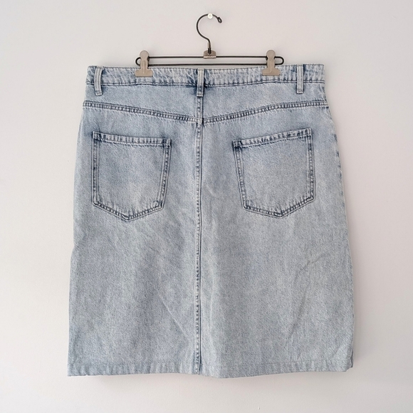 2/15$ Midi Denim Skirt With Front Slit ~ Size XL - Picture 5 of 7